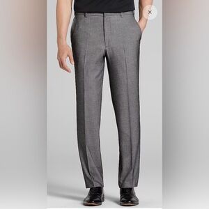 KENNETH COLE Select 100%Wool Flat Front Dress Pants Men’s 35R x 32 Gray Straight